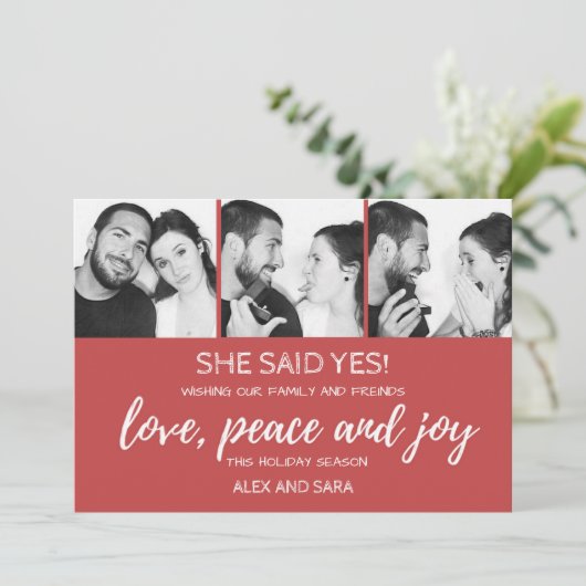 クリスマスカード 結婚承諾発表 (スタンド正面)