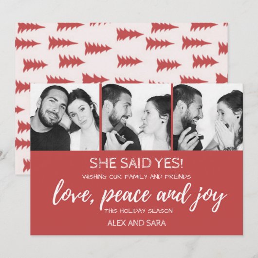 クリスマスカード 結婚発表 (正面/裏面)