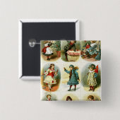 クリスマスカード 缶バッジ (正面&裏面)