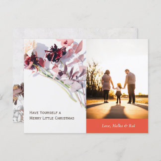 クリスマスカード – 美しいバラと家族 シーズンポストカード