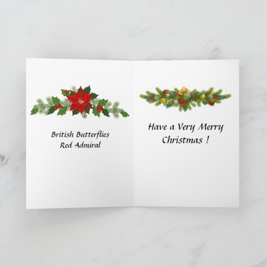 クリスマスカード – 蝶 カード (内部)