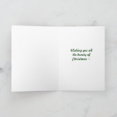 クリスマスカード、赤い（鳥）ショウジョウコウカンチョウが付いているクリスマスのリース シーズンカード (内部)