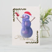 クリスマスカード(雪だるまとフェスティバル飾り) シーズンカード (スタンド正面)