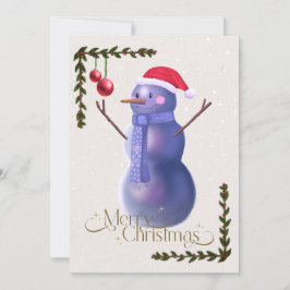クリスマスカード(雪だるまとフェスティバル飾り) シーズンカード