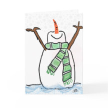 クリスマスカード 雪だるま
