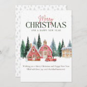 クリスマスカード – 雪と木 (正面/裏面)