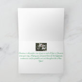 クリスマスカード、雪のホリーの写真 シーズンカード (内部)