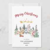 クリスマスカード｜雪の降る冬の家情景 シーズンカード (正面)