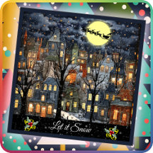 クリスマスカード – 雪を入れる – 両面フラットカード