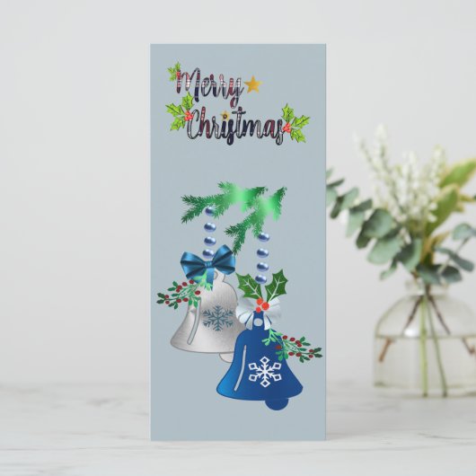 クリスマスカード(青と銀) (スタンド正面)