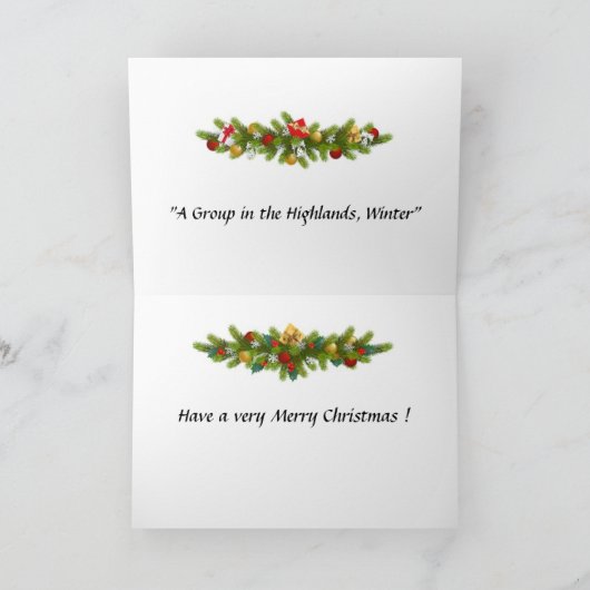 クリスマスカード – 高地の羊 (内部)