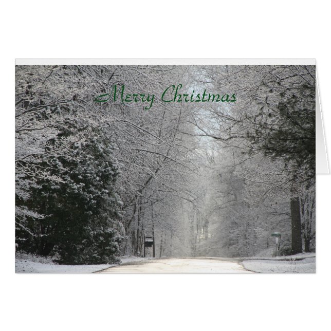 クリスマスカード、高精細な写真雪のシーン (正面横)