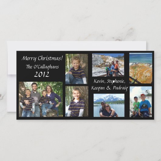 クリスマスカード – 黒い背景 (正面)