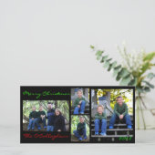 クリスマスカード-黒い背景 シーズンカード (スタンド正面)