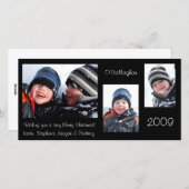 クリスマスカード-黒 シーズンカード (正面/裏面)