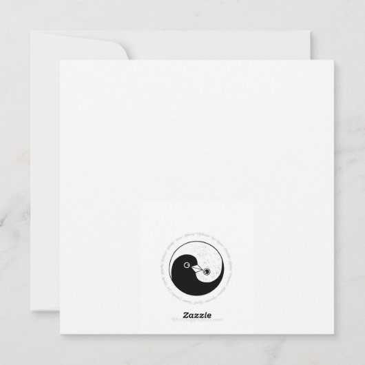 クリスマスカードb/w YinYangの鳩の平和及び調和 シーズンカード (裏面)