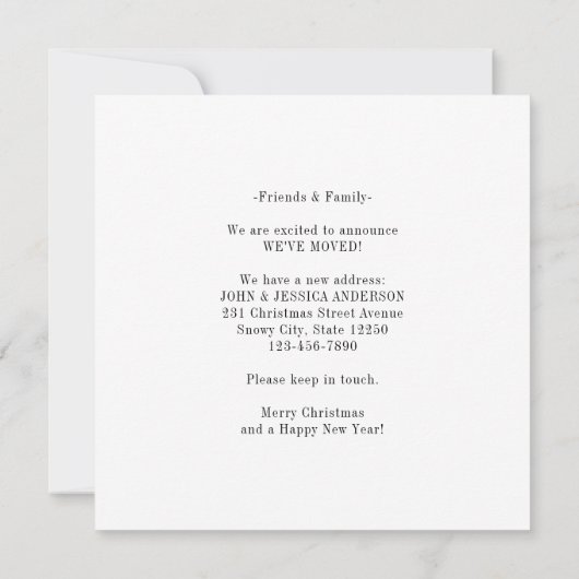 クリスマスカーバッグニューホームキュートホリデームービング 案内状 (裏面)