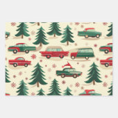 クリスマスカーパターン ラッピングペーパーシート (正面2)