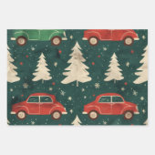 クリスマスカーパターン ラッピングペーパーシート (正面3)