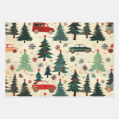 クリスマスカーパターン ラッピングペーパーシート (正面3)