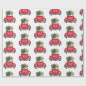 クリスマスカーパターン ラッピングペーパー (フラット)