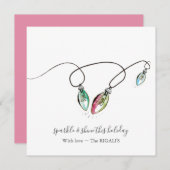 クリスマスカーモダンド(ライトの列) ノートカード (正面/裏面)