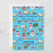 クリスマスカー子供へドスクール先生 招待状 (正面)