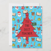 クリスマスカー子供へドスクール先生 招待状 (裏面)