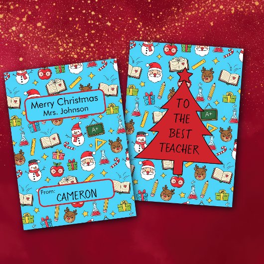 クリスマスカー子供へドスクール先生 招待状