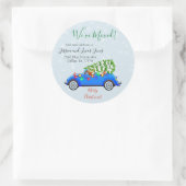 クリスマスカー引越しアナウンスの移動 ラウンドシール (バッグ)