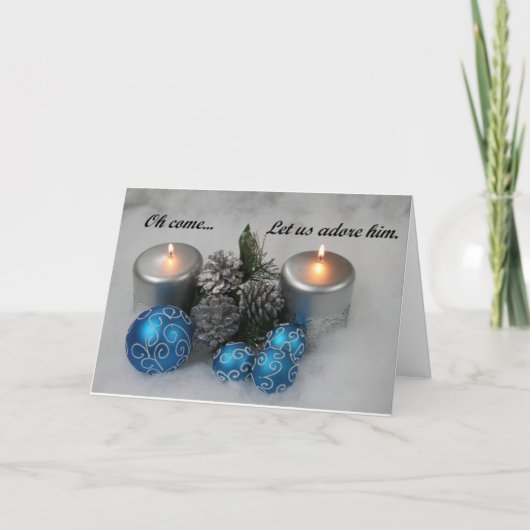 クリスマスカー来ド「ああ、彼を崇拝しよう」 シーズンカード (正面)