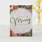 クリスマスカー空白のド – 内部 – メッセージのカスタム追加 カード (黄色い花)