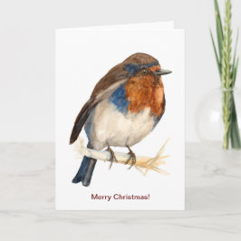 クリスマスカー離れドを探しているヨーロッパロビン カード