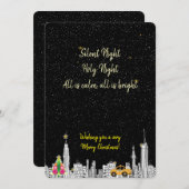 クリスマスカー静かドの夜の聖なる夜 シーズンカード (正面/裏面)