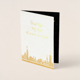 クリスマスカー静かドナイトキャロルホリデーフォイル 箔カード