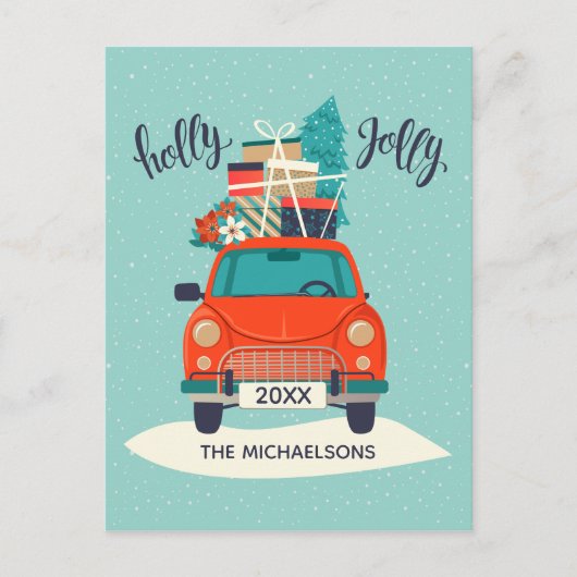クリスマスカー |ホリデーカード シーズンポストカード (正面)
