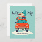 クリスマスカー | ホリデー フォト カード (正面/裏面)