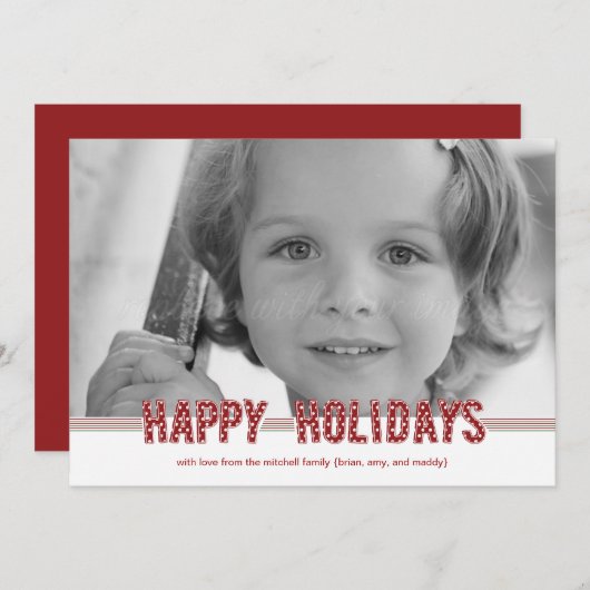 クリスマスカ点々のあるード/ホリデーフォトカードをお願いします シーズンカード (正面/裏面)