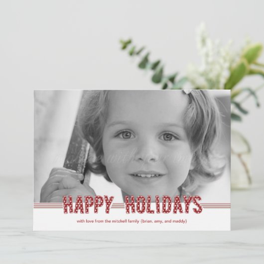 クリスマスカ点々のあるード/ホリデーフォトカードをお願いします シーズンカード (スタンド正面)