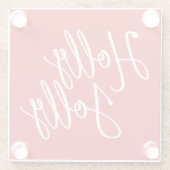 クリスマスガラスコースターレッドホリーすてき ガラスコースター (裏面)