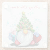 クリスマスガラスコースター格言（ギフト付き） ガラスコースター (裏面)