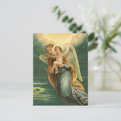 クリスマスガーディアンエンジェルとベビーイエス シーズンポストカード (スタンド正面)