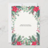 クリスマスガーデンウォーターカラーホリデーパーティー 招待状 (裏面)