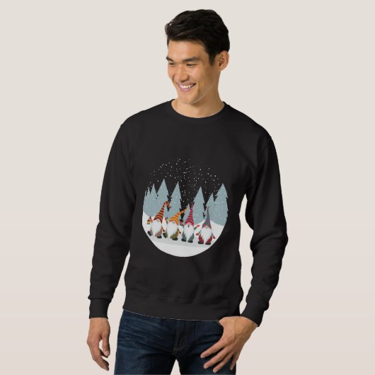 クリスマスガーデングノミークリスマスサンタクロース格言 スウェットシャツ (正面フル)