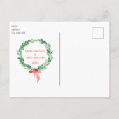 クリスマスガードランド家族の写真ホリデー ポストカード (裏面)