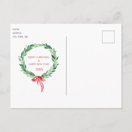 クリスマスガードランド家族の写真ホリデー ポストカード (裏面)