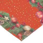 クリスマスガーランドとオーナメントテーブルランナー ショートテーブルランナー (コーナー)