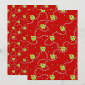 クリスマスガーランドとオーナメント_red シーズンカード (正面/裏面)