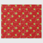 クリスマスガーランドとオーナメント_red ラッピングペーパー (フラット)