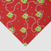 クリスマスガーランドとオーナメント_red 薄葉紙 (詳細)